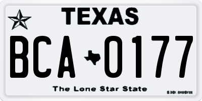 TX license plate BCA0177