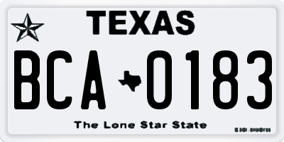 TX license plate BCA0183