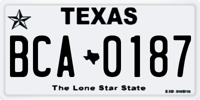 TX license plate BCA0187