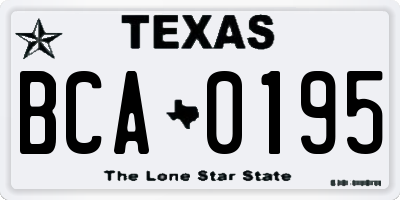 TX license plate BCA0195