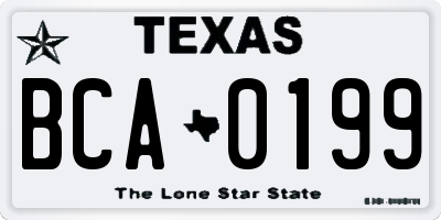 TX license plate BCA0199