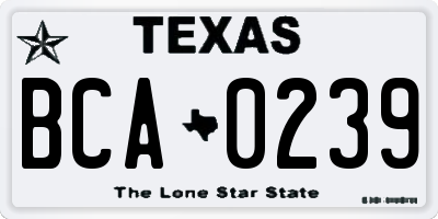 TX license plate BCA0239