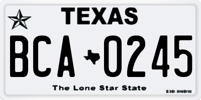 TX license plate BCA0245
