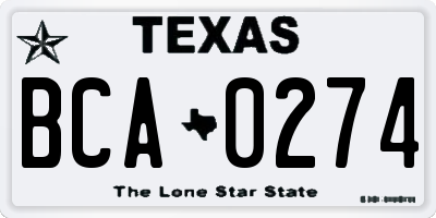 TX license plate BCA0274