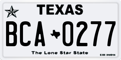 TX license plate BCA0277