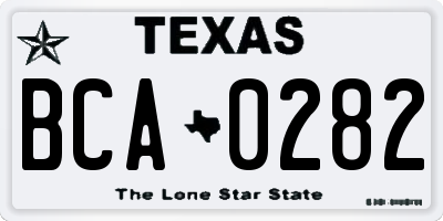 TX license plate BCA0282