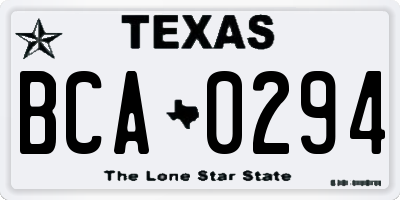 TX license plate BCA0294