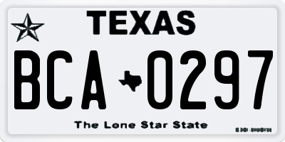 TX license plate BCA0297