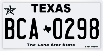 TX license plate BCA0298