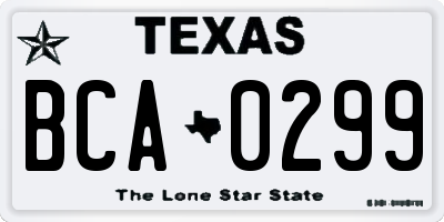 TX license plate BCA0299