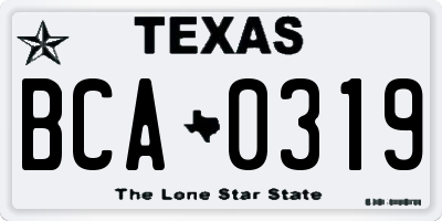 TX license plate BCA0319