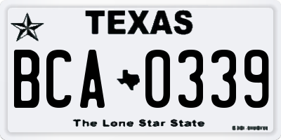 TX license plate BCA0339