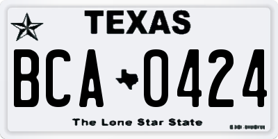 TX license plate BCA0424