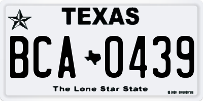 TX license plate BCA0439