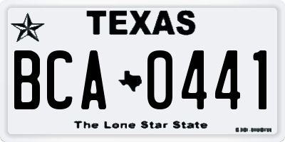 TX license plate BCA0441