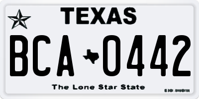 TX license plate BCA0442