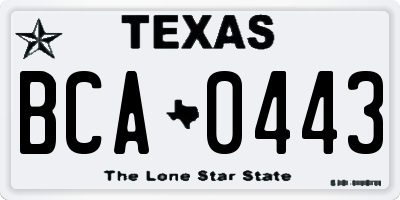 TX license plate BCA0443
