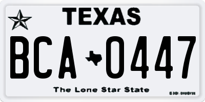 TX license plate BCA0447