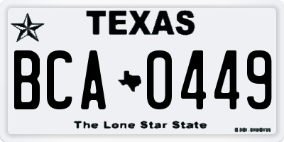 TX license plate BCA0449
