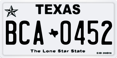 TX license plate BCA0452