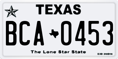 TX license plate BCA0453