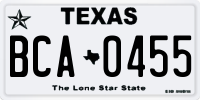 TX license plate BCA0455