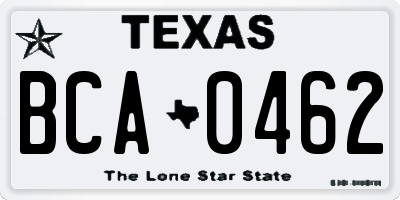 TX license plate BCA0462