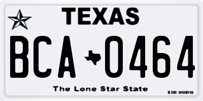 TX license plate BCA0464