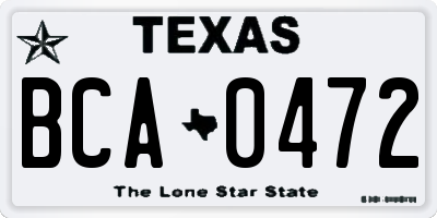 TX license plate BCA0472