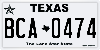 TX license plate BCA0474
