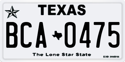 TX license plate BCA0475