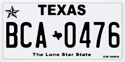 TX license plate BCA0476