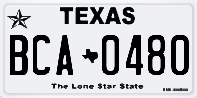 TX license plate BCA0480