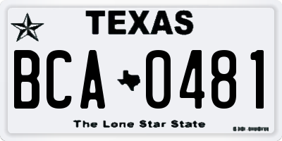 TX license plate BCA0481