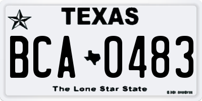 TX license plate BCA0483