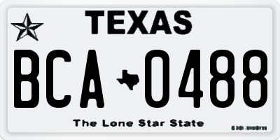 TX license plate BCA0488