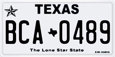 TX license plate BCA0489