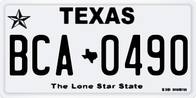 TX license plate BCA0490