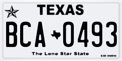 TX license plate BCA0493