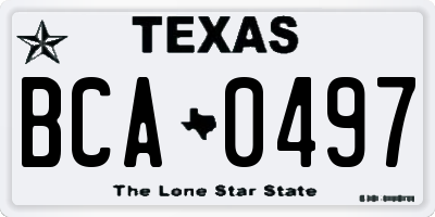 TX license plate BCA0497