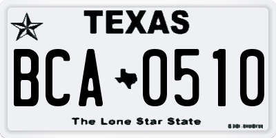 TX license plate BCA0510
