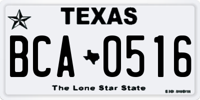 TX license plate BCA0516