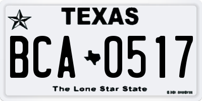 TX license plate BCA0517