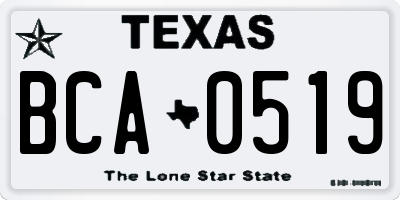 TX license plate BCA0519
