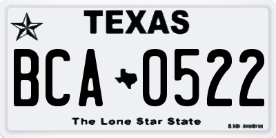 TX license plate BCA0522