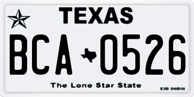 TX license plate BCA0526