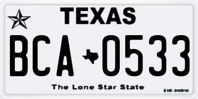 TX license plate BCA0533