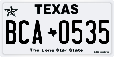 TX license plate BCA0535