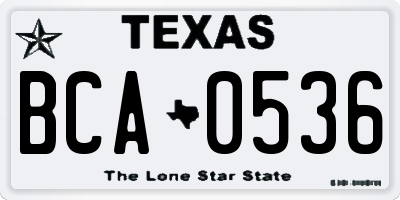 TX license plate BCA0536