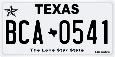TX license plate BCA0541